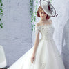 Wedding Dress Bride One-shoulder Trailing French Veil Hepburn Female