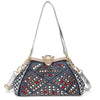 Summer New Style Cowgirl Canvas Woven Rhinestone Shoulder Messenger Bag Butterfly Clip