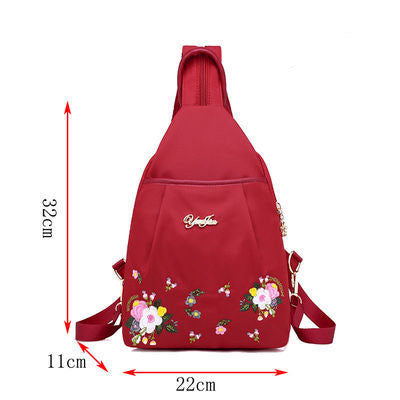 All-match Embroidery Ladies Oxford Backpack