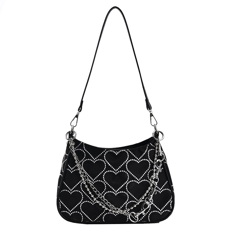 Women's Small Square Bag With Love Embroidery