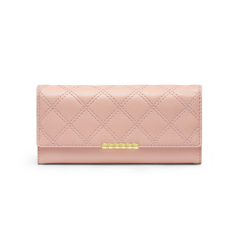 Fashion Rhombus Long Ladies Hand Wallet