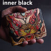 First Layer Cowhide Handmade Leather Carving Wallet Short Carp Couple Gift