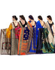 Women's Poly Silk Printed Saree Pack Of 5 - Indian Traditional Saree Wedding Dress Handmade Famous Actress Style Party Wear Free Size  Ethenic Wear Clothes For Women