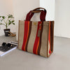 Fashion High-quality Striped Contrasting Color Shopping Bag