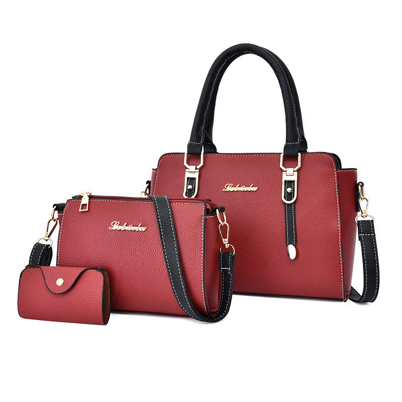 Fashionable Simple And Versatile Picture-and-mother Three-piece Single-shoulder Messenger Bag