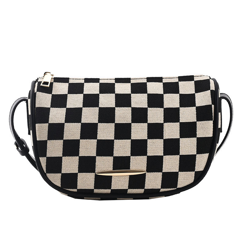 Black And White Contrast Simple Shoulder Bag