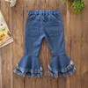 Girls Tassels Denim Bell-Bottom Trousers