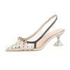 Plus Size Women Fashion Pointed Toe Polka Dot Bow Transparent Sandals