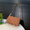 Women Fashion Retro Solid Color Simple Biscuit Shape Shoulder Bag