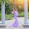 Women Fashion Solid Color Strap Ruffled Maternity Dresses