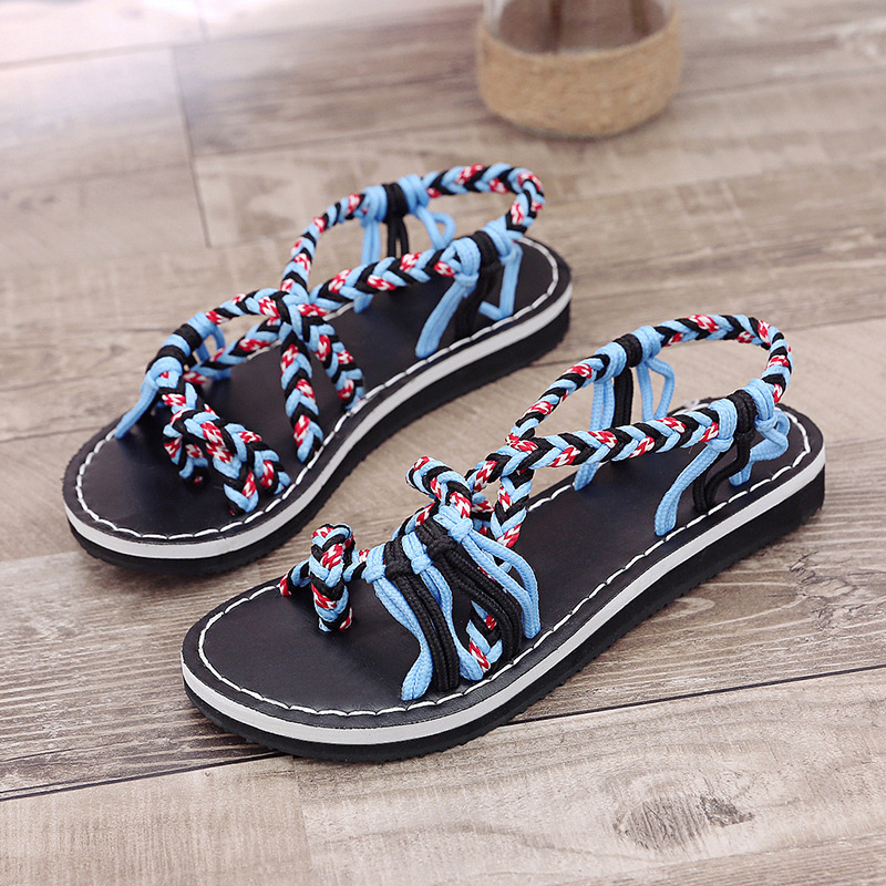 Plus Size Women Fashion Boho Flat Slip On Sandals