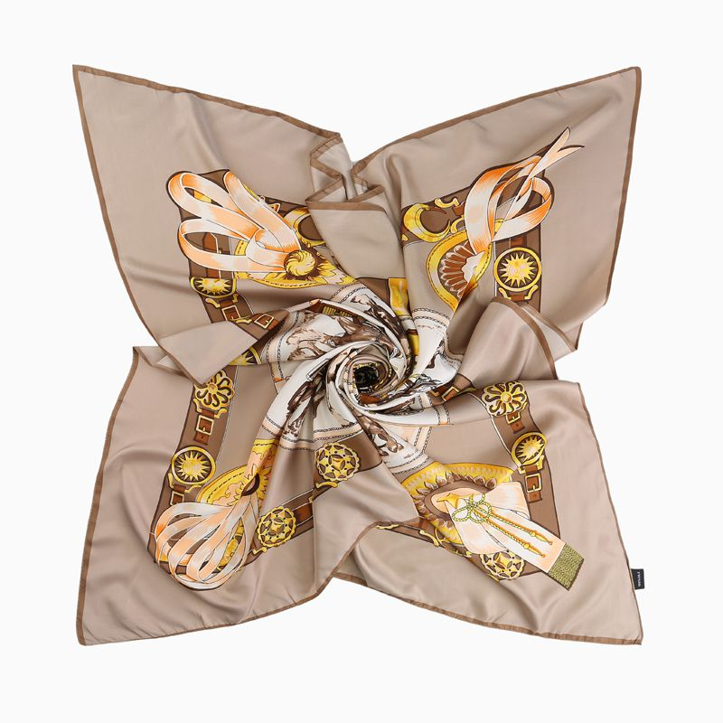 Twill Chain Print Women Shawl Square Scarves