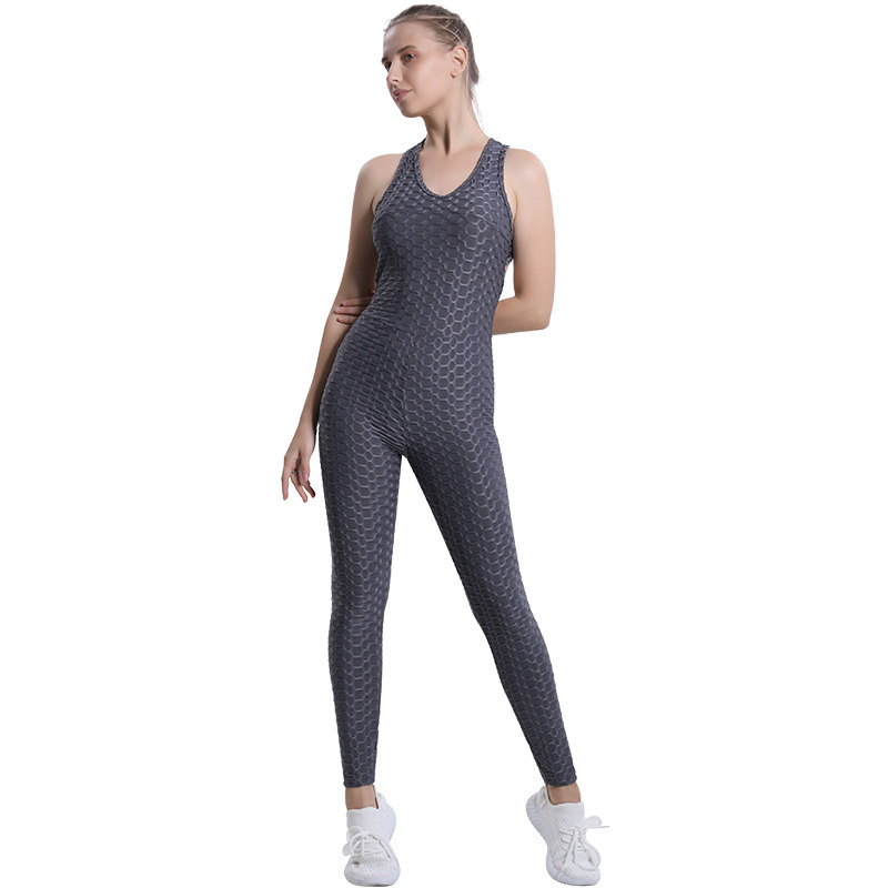 Women'S Sexy Back Fitness Exercise Hip Lifting Yoga Jumpsuit