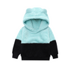 Children Kids Toddlers Boys Girls Color Matching Long-Sleeved Plush Hoodies