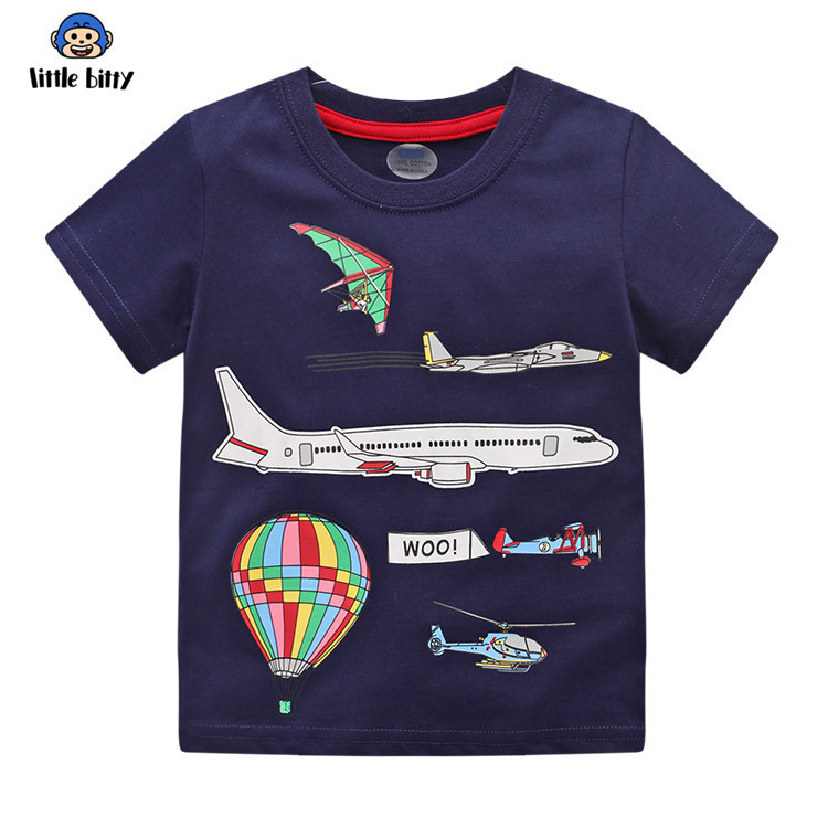 Boys Fashion T-Shirt Round Neck Cotton Fashion Cartoon Cool Print Short Sleeve Top