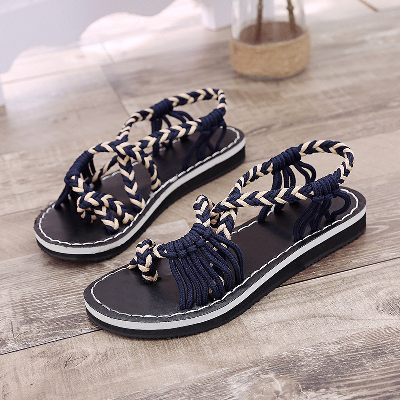 Plus Size Women Fashion Boho Flat Slip On Sandals