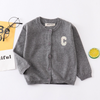 Kids Toddler Girls Boy Fashion Big-C Embroidered Cotton Cardigan Jacket