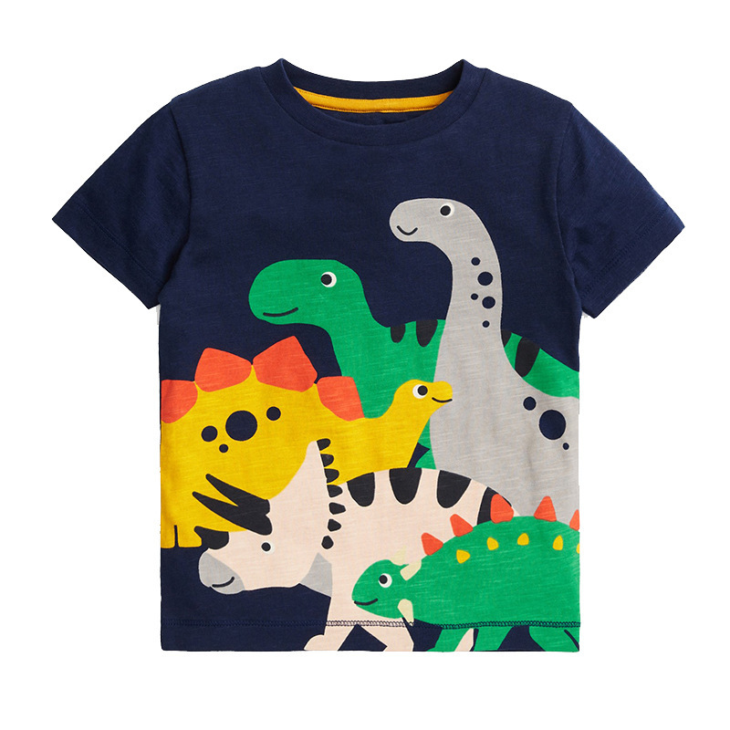 Boys Fashion T-Shirt Round Neck Cotton Fashion Cartoon Cool Print Short Sleeve Top