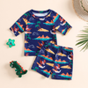 Toddlers Newborn Baby Fashion Boys Cartoon Dinosaur Printed Swimsuit 2pcs Set