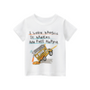 Boys Basic Round Neck Short Sleeve Cartoon Truck Letter Pattern T-Shirt