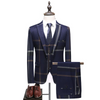 Men 3 Pcs Line Printed Notch Neckline Blazers And Vests And Pants