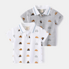 Children Kids Toddlers Fashion Boys Car Print Short Sleeve Polo Shirt