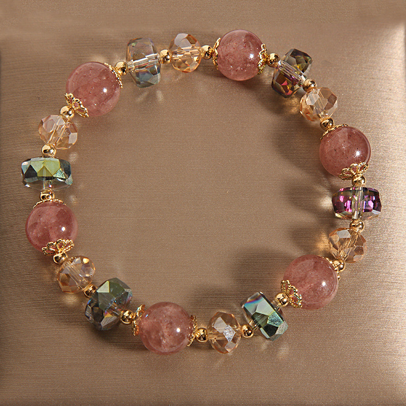 Women Simple Elegant Pink Beaded Bracelet