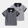 Children Kids Toddlers Fashion Boys Stripe Print Short Sleeve Polo Shirt