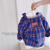 Children Kids Toddlers Boys Plaid Long-Sleeved Shirt