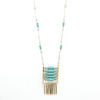 Creative Ethnic Style Unique Turquoise Stone Tassel Pendant Necklace Earrings