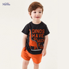 Children Kids Baby Fashion Boys Casual Basic Short Sleeve Dinosaur T-Shirt And Shorts 2pcs Set