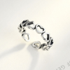 Fashion Hollow Hearts Design Luxury 925 Silver Adjustable Ring