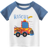 Boys Basic Cartoon Car Letter Round Neck Short-Sleeved T-Shirt