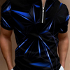 Men Casual Zipper Short Sleeve Polo Shirt