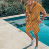 Men Casual Short-Sleeve Beach Shirt And Shorts Two-Piece Set