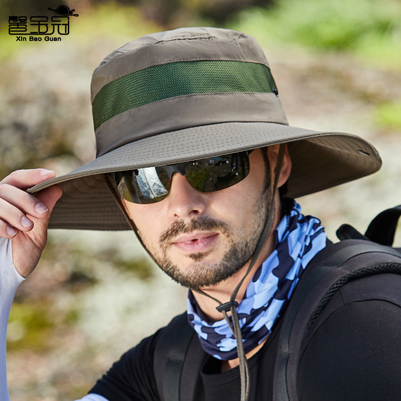 Men Fashion Outdoor Big Brim Breathable Mesh Sunscreen Sun Hat