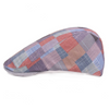 Women Block Color Plaid Pattern Peaked Cap