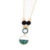 Creative Multilayer Round Shape Acrylic Brass Pendant Necklace Earrings Set