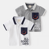 Children Kids Baby Fashion Boys Short Sleeve Cartoon Letter Smile Print Lapel Casual Basic T-Shirt