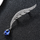 Fashion Vintage Style Feather Shape Drop Crystal Decor Brooch