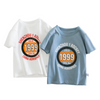 Boys Basic Round Neck Short Sleeve Letter Pattern T-Shirt