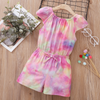 Toddlers Newborn Baby Fashion Girls Ruffle Sleeve Tie Dye Print Romper