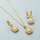 Temperament Hollow Design Zircon Decorative Stud Earrings And Necklace Set