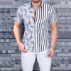 Men Fashion Cashew Stripe Printed Shirt