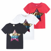 Kids Casual Star Sequined Round Neck Short-Sleeved T-Shirt