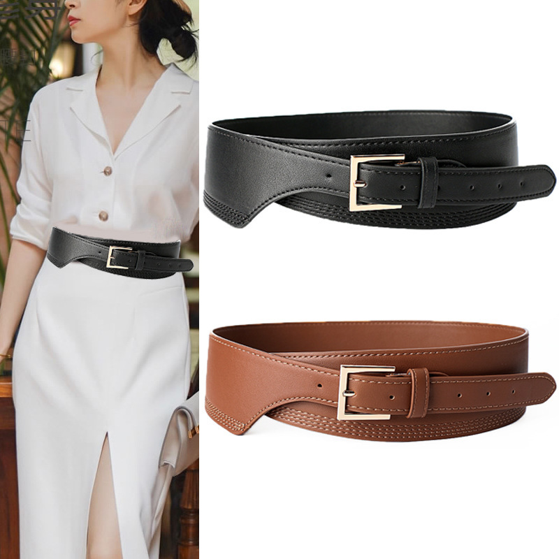 Women Fashion Solid Color All-Match Wide Belt