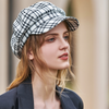 Women Casual Plaid Retro Cap