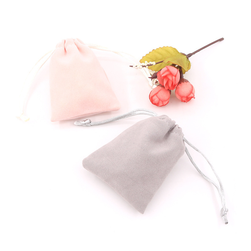 50pcs/Set Solid Color Flocking Bag Headphone Bag Wen Play Storage Bag