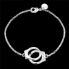 Female Engagement Luxury Unique Handcuffs Silver Plated Copper Bracelet