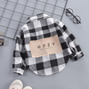 Boys Fashion Patchwork Plaid Shirt